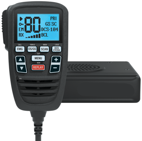 Close-up of generic two way UHF Mobile Radio